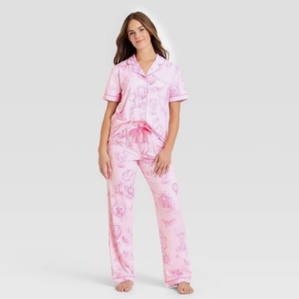 M, 1X, 2X - Wicked x Katie Kime Women's Graphic Pajama Set - Pink NWT